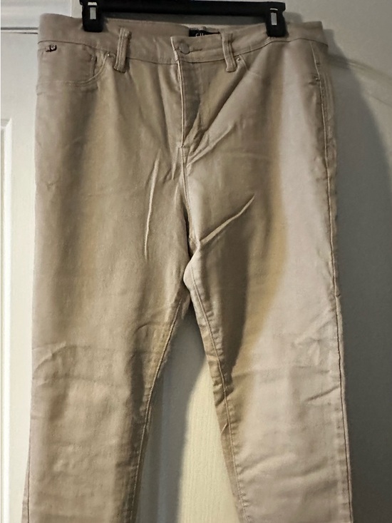 Curve Appeal Pants - Classic High-Rise Slim Pants in Beige